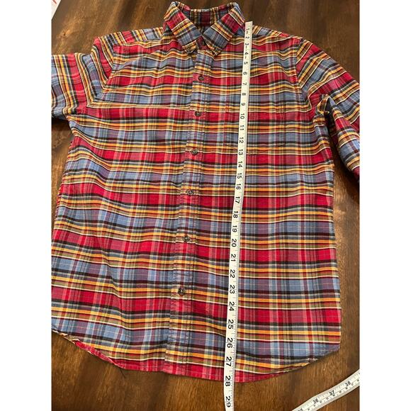 Fossil Men’s Red Blue Plaid Long Sleeve Preppy Casual Button Down Medium - Picture 6 of 6